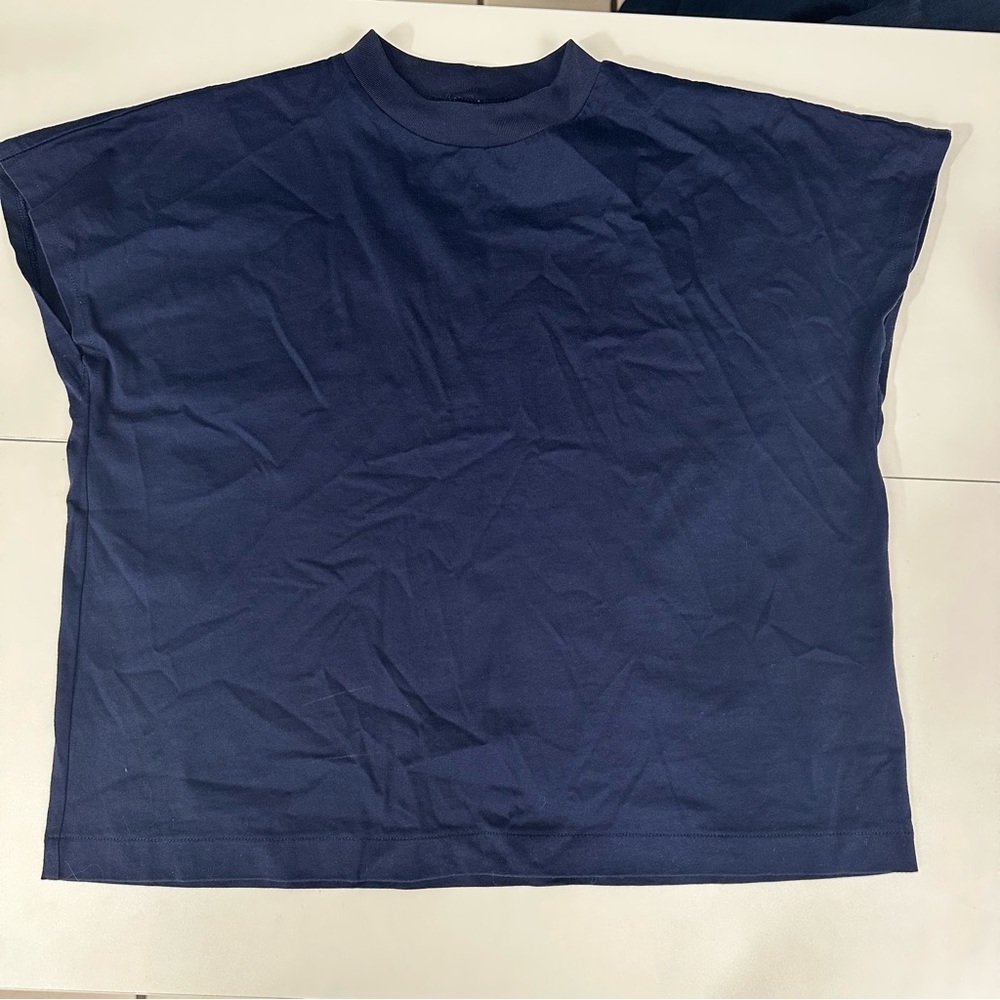 Uniqlo Deep Blue Cotton Top XS